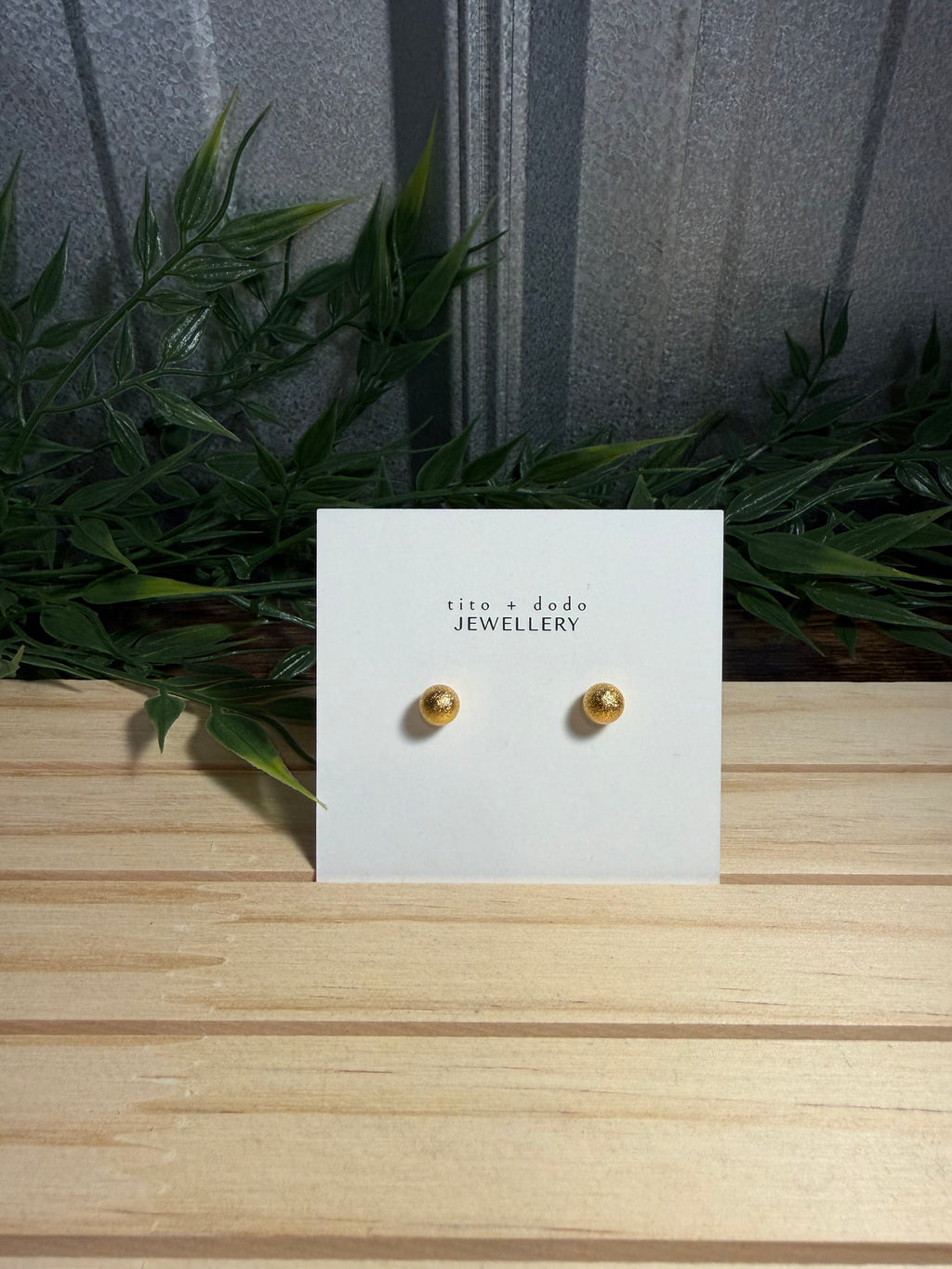 Round Ball Gold Plated Studs