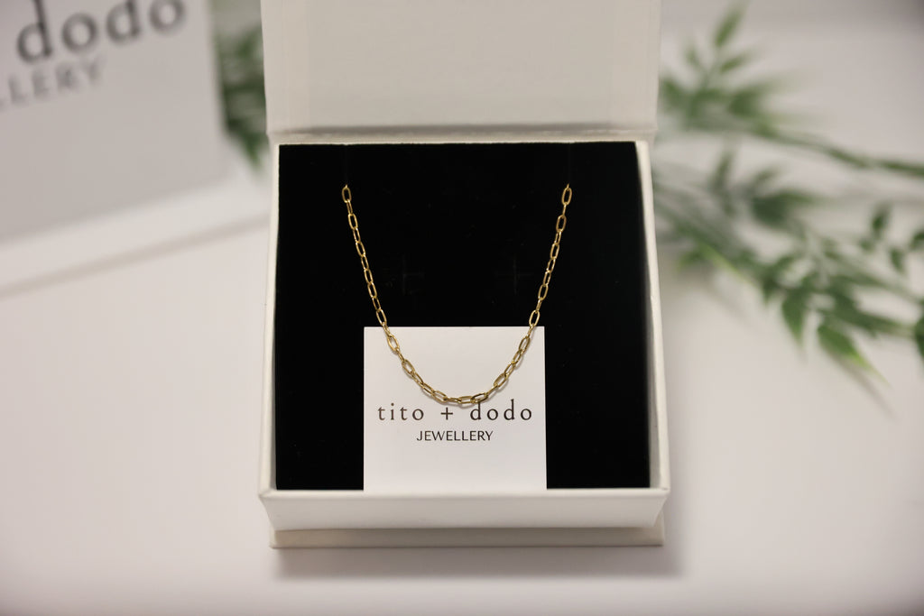 Gold Paperclip Chain Necklace