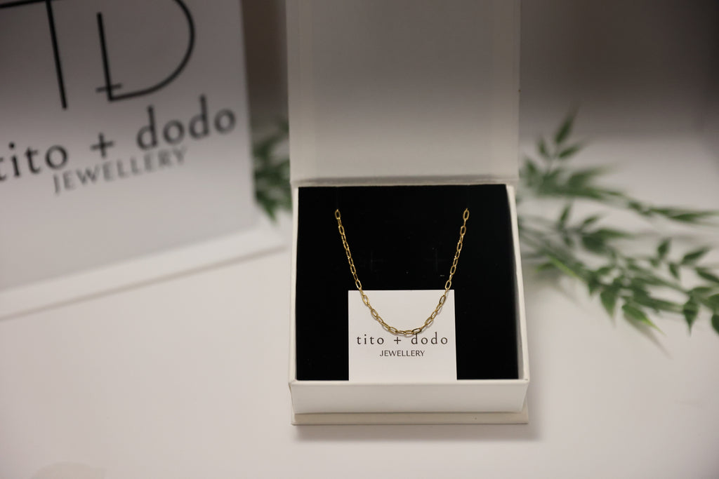 Gold Paperclip Chain Necklace