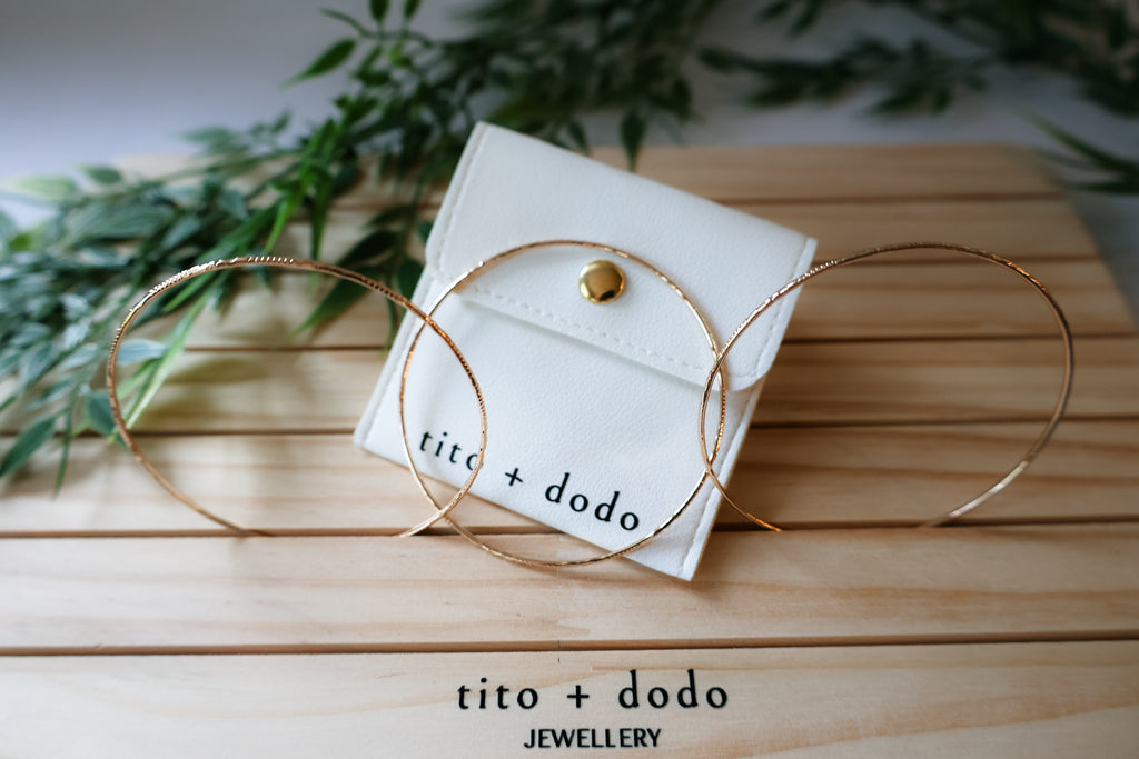 dainty gold bangles (set of 3)