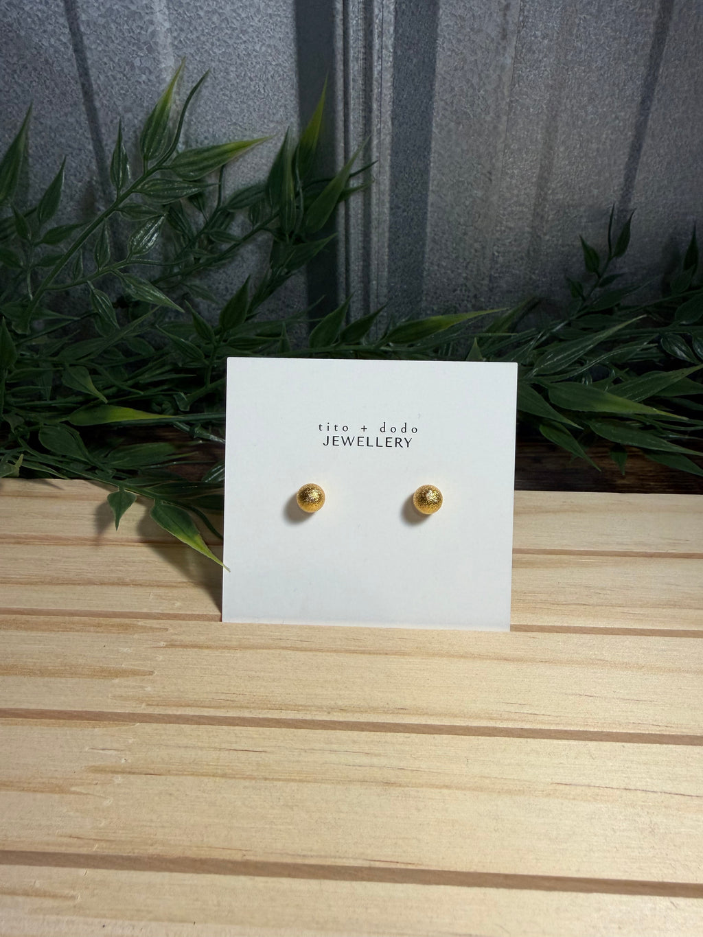 Round Ball Gold Plated Studs