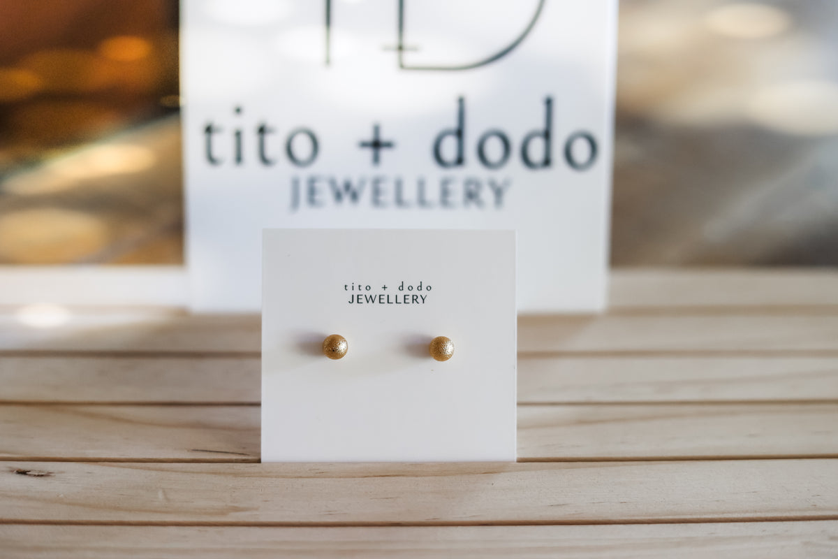 Round Ball Gold Plated Studs